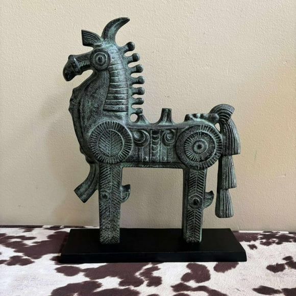 Handmade Chinese style horse sculpture replica, Chinese style horse art sculpture is contemporary minimalist art medieval style art, collectible decorative artifacts