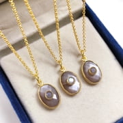 Handmade Chocolate Moonstone Necklace, Oval 925 Sterling Silver, Boho Hippie