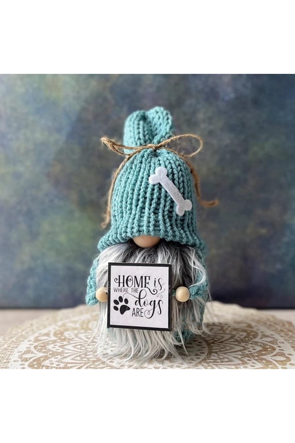 Handmade Christmas , Knitted Scandinavian Tomte Christmas Santa Figurines Scandinavian Plush for Holiday Christmas Decorations, Blue