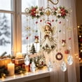 thumbnail image 1 of Handmade Christmas Stained Glass Window Hanging, with Crystal Pendants, Vintage Christmas Acrylic Crystal Pendant, Holiday Window Decorations, Home Decor, Christmas Tree Decorations, 1 of 6