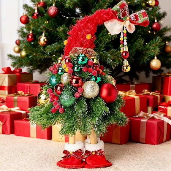 Handmade Christmas Tree Gnome Figures for Table Decoration – Festive Holiday Dwarves for Desktop and Home Decor