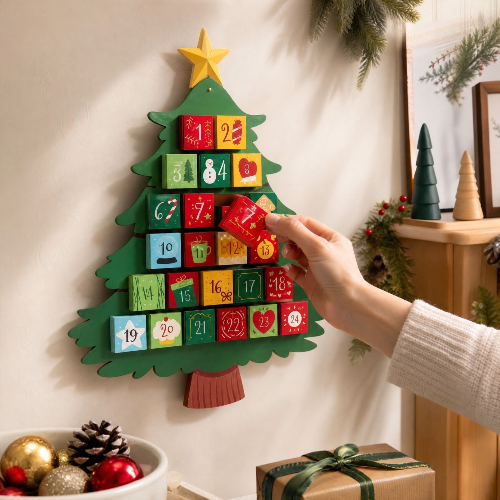 Handmade Christmas Tree Ornaments DIY Advent Calendar Decorations ...