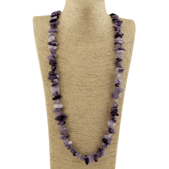 Handmade Chunky Baroque Amethyst Single Strand Necklace For Women by Isabella Jewelry