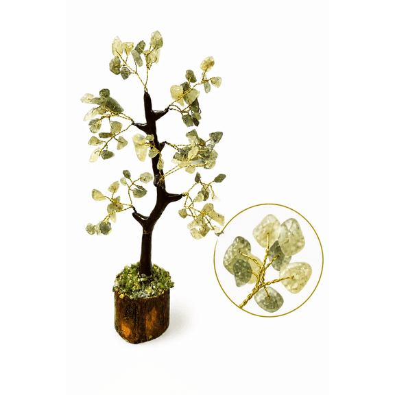 Handmade Citrine Crystal Bonsai Tree Set of 1 for Home Office Desk Decorative Healing Gemstone Feng Shui Decor