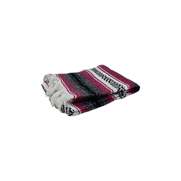 Handmade Classic Mexican Blankets 72"x49" (Pink)