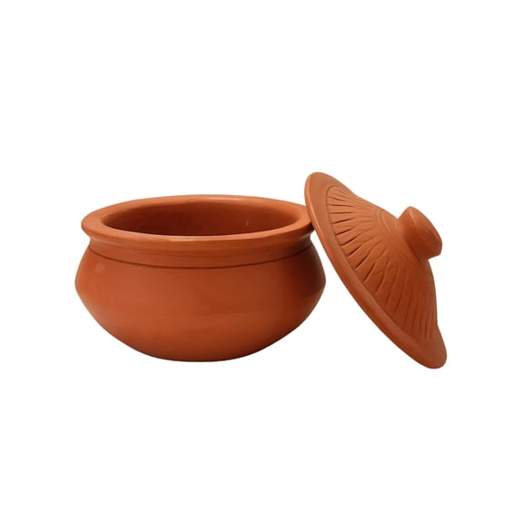 Handmade Clay Dahi Handi with Lid Traditional Earthen Pot for Yogurt, Curd, Pickle, Rice, Soup & Storage | Natural Clay Handi with Lid for Kitchen & Home Decor