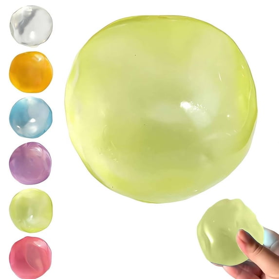Handmade Coconut Oil Squishies Ball,2026 New Coconut Oil Stress Ball,2.4 Upgraded Crunchy Fidget StressBall,Slow Rising Squishies for Adults Anxiety Stress Relief,Non-Sticky and Portable (Yellow)