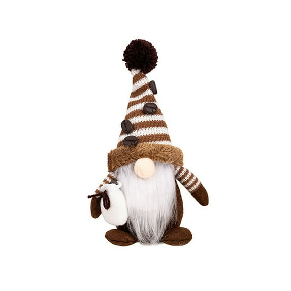 Handmade Coffee Gnomes Plush - 9in Cute Swedish Tomte, Ideal Gift for Coffee Lovers & Decor for Kitchen, Fireplace & Bookshelf