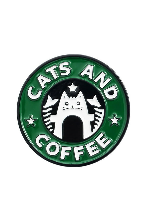 Handmade Coffee Kitten Lapel Pin Brooch Badge Accessory Clothing Bookbags Jackets Hat Decoration