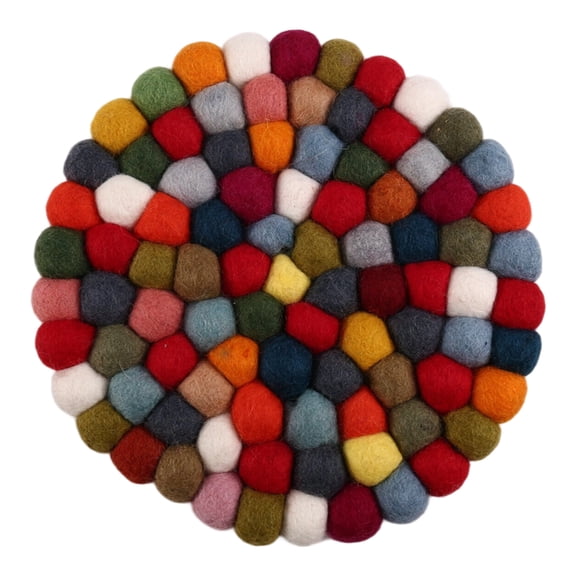 Handmade Colored Wool Felt Singing Bowl Mat Buddhist Tibetan Singing Bowls Round Mats Percussion Instruments Accessories,1 x Percussion Instrument Adornment mat,Multicolor