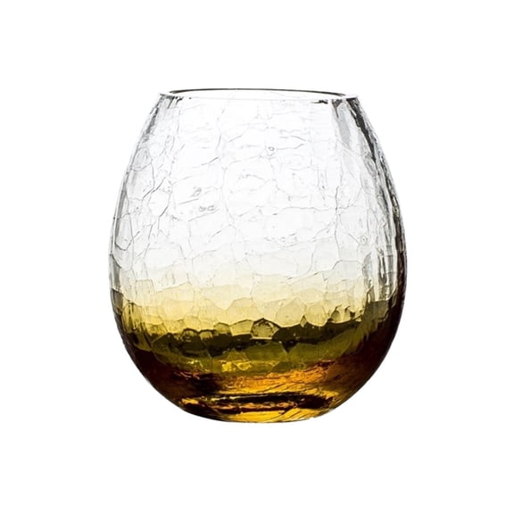 Handmade Colorful Crackle Drinking Glasses, 10.5Oz Thicked Crystal Lead-free Glasses Cups for Home Bar Party