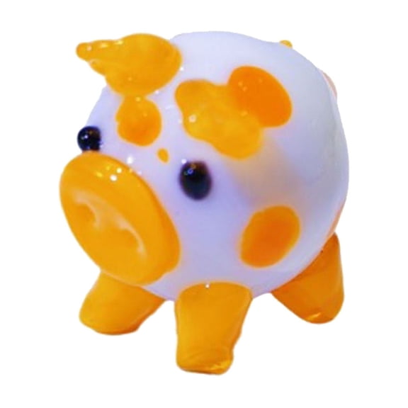 Colorful Glass Piggy Minaiture Figure Collectible Cartoon Figurine Sculpture Glass Art for Home Decors