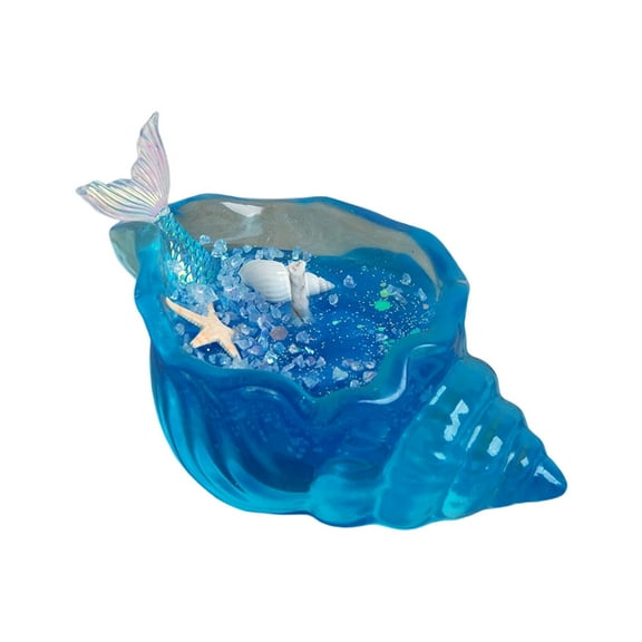 Handmade Conch Shell Aroma Candle Ocean-Inspired Fishtail Wax Diffuser with Gardenia Fragrance Decorative Jelly Wax Candle for Home, Bathroom Desk Coastal Style Aromatherapy Gift