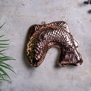 Handmade Copper Fish Cake Mold | Decorative Bakeware & Artistic Kitchen D cor | Handcrafted Solid Copper Mold for Baking, Wall Decor Display & Gift | Elegant Vintage Style Kitchen Art Piece