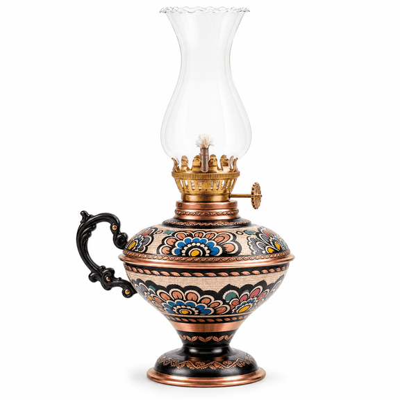Handmade Copper Oil Lamp Table Decor for Indoor Outdoor Use