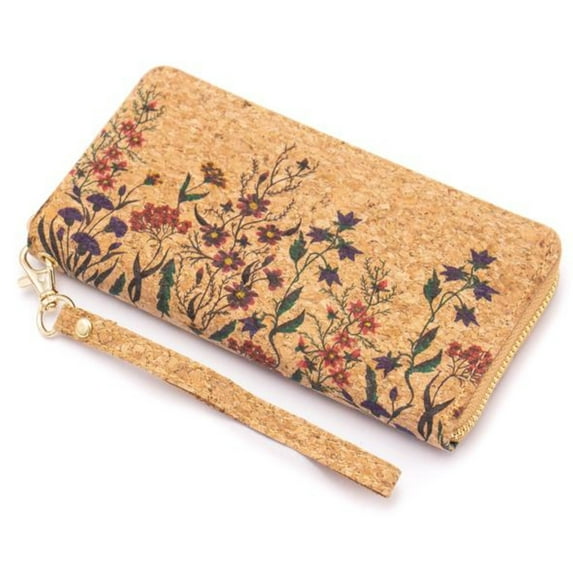 Handmade Cork Mandala zipper wallet, 100% Cork Lightweight durable, natural vegan organic sustainable Eco friendly gift