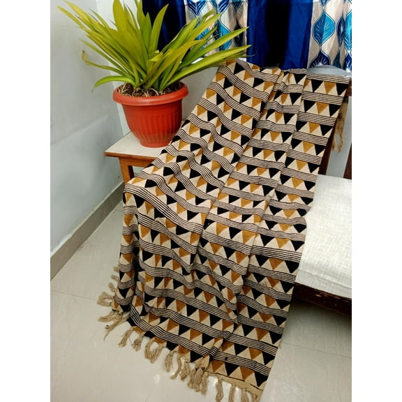 Handmade Cotton Blanket and Throws for Bedroom, Hand Block Printed Throw Blanket