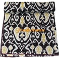 thumbnail image 1 of Handmade Cotton Kantha Quilt, Ikat Flower Print with Colorfull Accents, Traditional Indian Kantha Gudri (Queen Size - 90" x 108"), 1 of 4