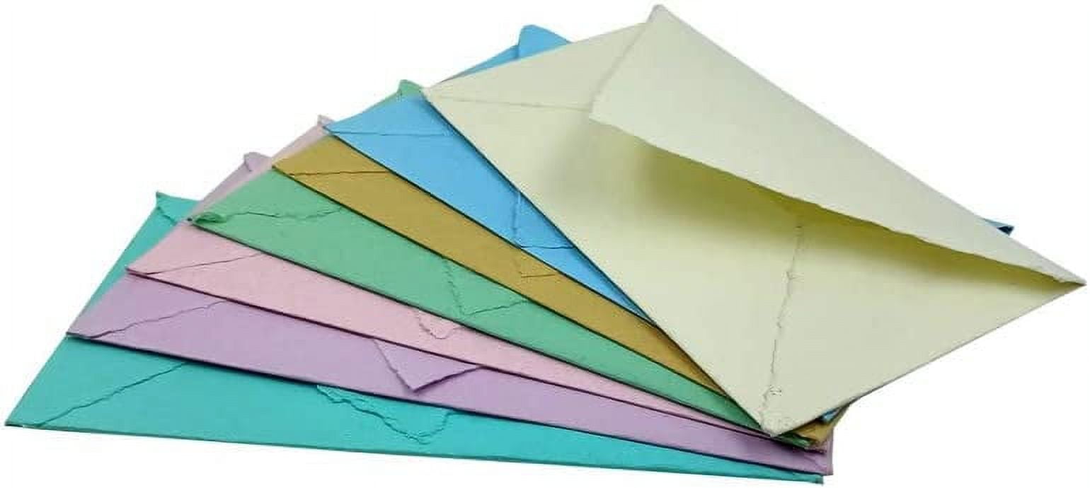 Handmade Cotton Rag Textured Paper Envelopes Deckle Edge-Thick 150 GSM  Recycled Khadi Paper-Baby Blue, Size: 9x5, Pack of: 10- (ENVL-D-101) 