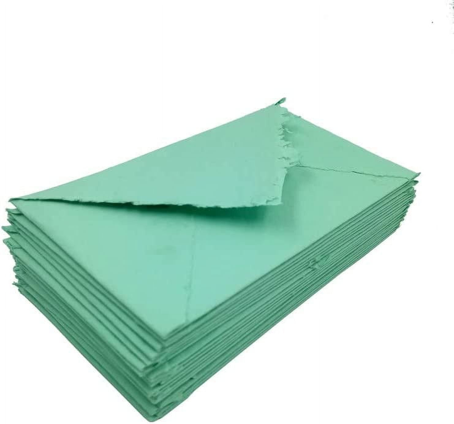 Handmade Cotton Rag Textured Paper Envelopes Deckle Edge-Thick 150 GSM  Recycled Khadi Paper-Baby Blue, Size: 9x5, Pack of: 10- (ENVL-D-101)