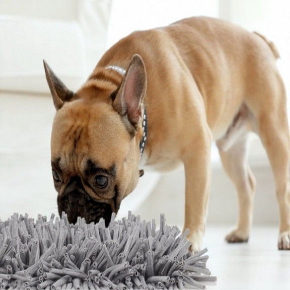 Handmade Cotton Snuffle Mat for Dogs Encourages Foraging and Slow Feeding Grey