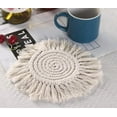 thumbnail image 1 of Handmade Cotton Woven Crochet Placemat with Tassels,Small Place Mat for Bohemian Wedding Décor, Boho Table Mat for Farmhouse, Rustic Décor for Dining Table,1 pc, 1 of 2
