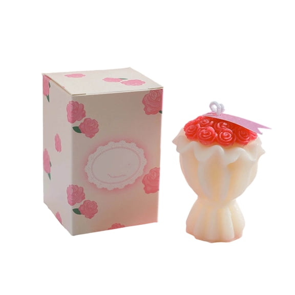 Handmade Creative Bouquets - Shaped Scented Candles, Crafted With Handmade Details To Mimic Real Floral Bouquets As Decorative Items, Suitable For Valentine's Day, Wedding