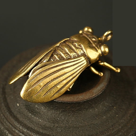 Handmade Creative Pure Brass Cicada Collection Exquisite Statue Ornaments Decor