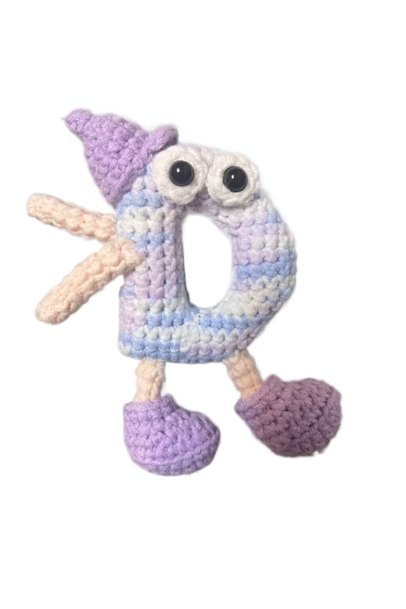 Handmade Crochet Alphabet A-Z Cute Keychain Cartoon Key Ring Letter Keychains For Women Gift For Friends Birthday