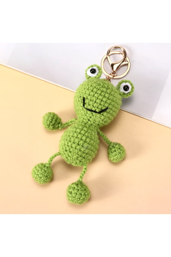 Handmade Crochet Animal Keychain, Cute Knit Bag Charm Accessory for Backpack, Purse and Key Ring