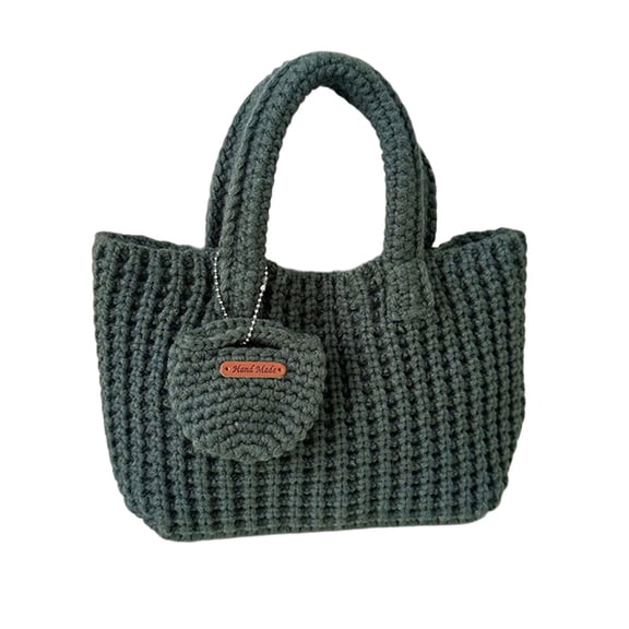 Handmade Crochet Bag Soft Yarn Handbag Fashion Knitted Bags Top Handle Purse for Casual Travel and Fashionable Women