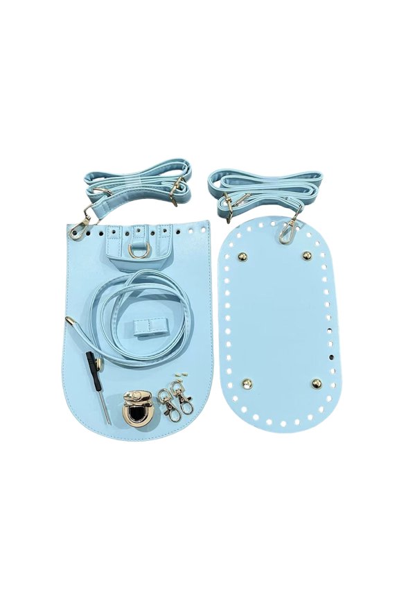 Handmade Crochet Bag Supplies Set With Adjustable Strap PU Leather Base and Bottom Base For Crafting Backpack Purses