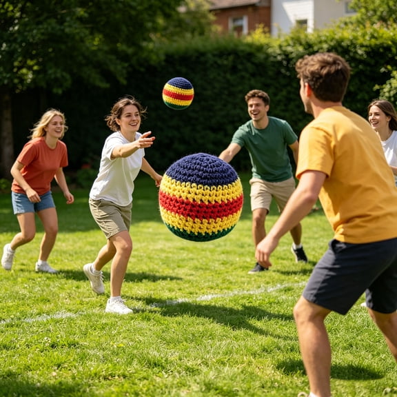 Handmade Crochet Balls Colorful Soft Knit Kick Balls 6cm Portable Woven Sandbag Toy Indoor Outdoor Play Stress Relief Fidget Balls for Kids Adults,B