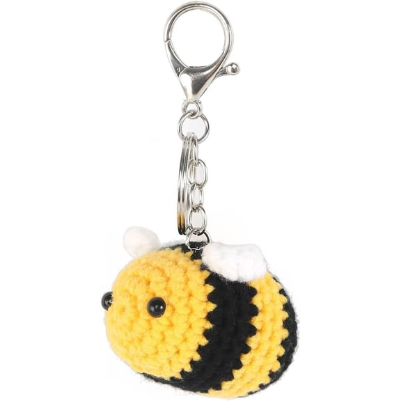 Personalized Cute Bees Pendant Crochet Keychain Lucky Funny Bees Charm Keyring Beautiful Pendant Keyholder Gift for Women & Girls