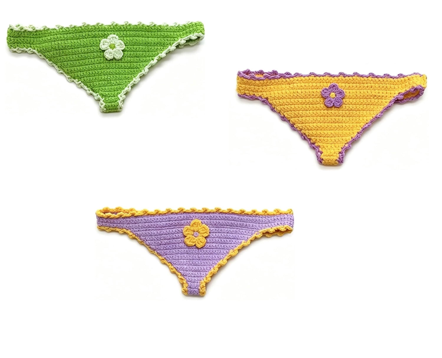 Handmade Crochet Bikini Bookmarks Funny Underwear Shaped Bookmark Page Holder for Books Unique Gag Gift for Book Lovers (3PCS)
