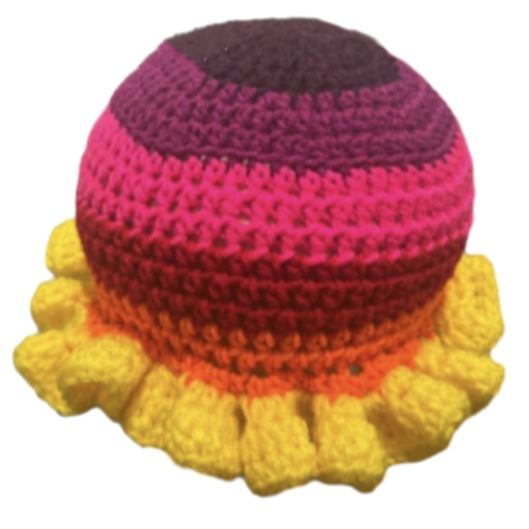 Handmade Crochet Bucket Hat – Ruffled Brim Winter Hat For Women, Purple Fisherman Style 5 thumbnail image
