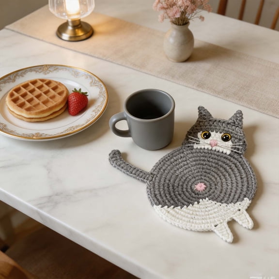 Handmade Crochet Butt Coasters Set - Absorbent Coasters for Drinks, Funny Coaster, Home Kitchen Decor, Great Gift Idea, Ccwuwei