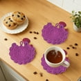 thumbnail image 1 of Handmade Crochet Chicken Coaster Set, 4.7x4.7 Inch Cotton Coasters for Drinks, Cute Kitchen Table Decor, Heat Resorbent Absorbent Coaster for Mugs Cups, Gift for Her(Hot Pink), 1 of 5