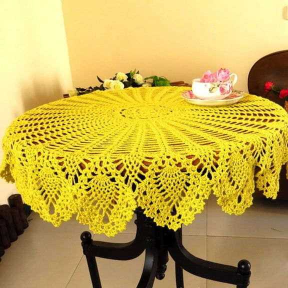 Handmade Crochet Cotton Lace Table Sofa Doily Hollow Out Tablecloth Sofa Covers for Living Room