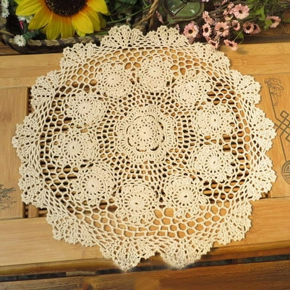 Handmade Crochet Cotton Table Cloth Lace Doilies Round Lace Tablecloths 18 Inches.