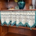 thumbnail image 1 of Handmade Crochet Curtain Tiers Rustic Boho Curtain Valance for Cafe Kitchen Window Farmhouse Room Divider Rod Pocket Hollow Lace Curtains, 1 of 7