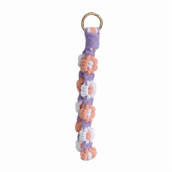 Handmade Crochet Daisy Keychain handwoven Cotton Rope Handwoven Bag Keys Accessory for Women Girls Gift Idea
