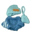 thumbnail image 1 of Handmade Crochet Doll Clothing Set With Striped Sweater Cuffed Hat And Accessory, Three Piece Tailor-Made For 6.9 And 5.5-6.9Inches Dolls, Perfect For Collectors, 1 of 7
