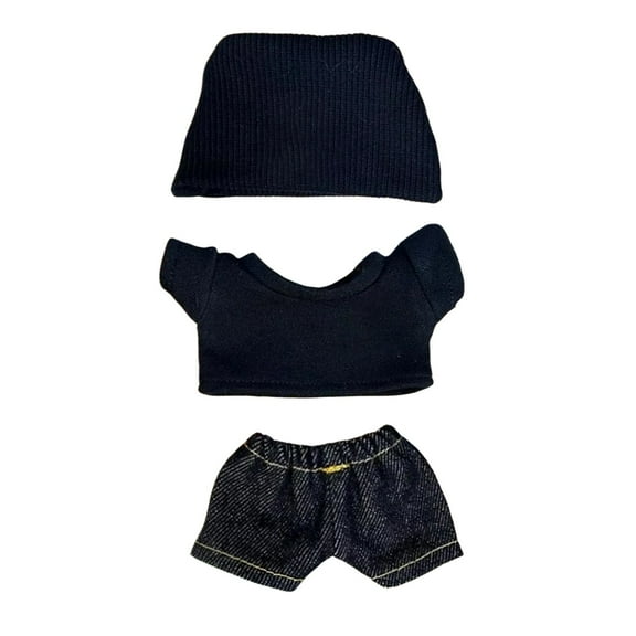 Handmade Crochet Doll Clothing Set With Striped Sweater Cuffed Hat And Accessory, Three Piece Tailor-Made For 6.9 And 5.5-6.9Inches Dolls, Perfect For Collectors