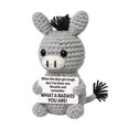 thumbnail image 1 of Handmade Crochet Donkey Doll Knitted Animal Figurine with Printed Message Card Small Desk Shelf Decorative Plush Style Accent, 1 of 4