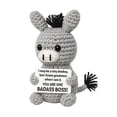 thumbnail image 1 of Handmade Crochet Donkey Doll Knitted Animal Figurine with Printed Message Card Small Desk Shelf Decorative Plush Style Accent, 1 of 4