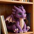 thumbnail image 1 of Handmade Crochet Dragon Plush Doll, Soft Yarn Knitted Dragon Figurine Decor Gift for Kids Fantasy Lovers, 1 of 6