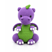 Handmade Crochet Dragon Plush Figure, Knitted Fantasy Character Decorative Collectible Gift and Display Accent