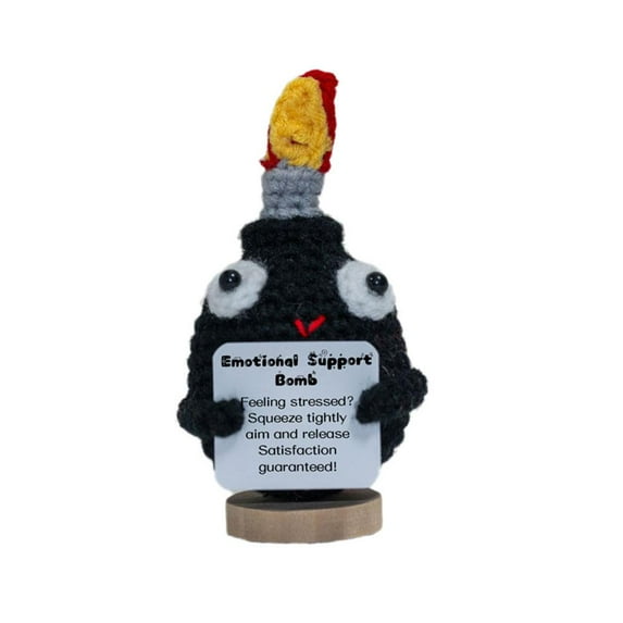 Handmade Crochet F-Bomb with Base, Provides Emotional Support ы C8M5
