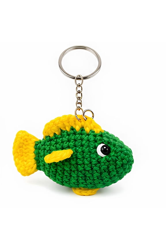 Handmade Crochet Fish Shape Keychain – Cute Soft Knitted Key Ring Charm for Bags, Keys & Gifts